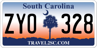SC license plate ZYO328