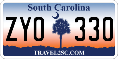 SC license plate ZYO330