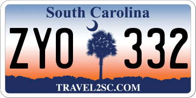 SC license plate ZYO332