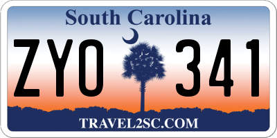 SC license plate ZYO341