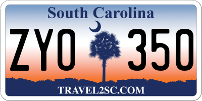 SC license plate ZYO350