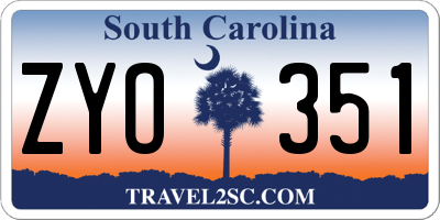SC license plate ZYO351