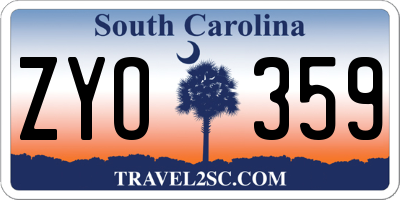 SC license plate ZYO359