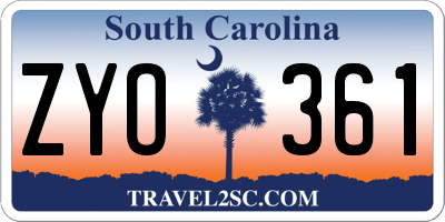 SC license plate ZYO361