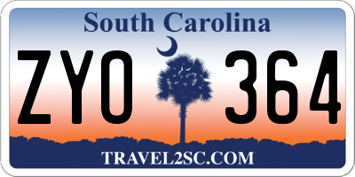 SC license plate ZYO364