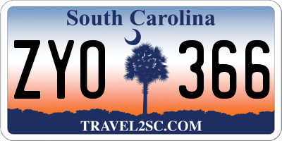 SC license plate ZYO366