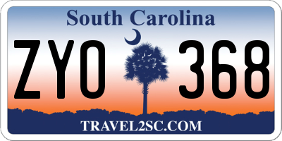 SC license plate ZYO368