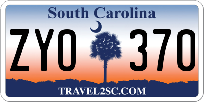 SC license plate ZYO370