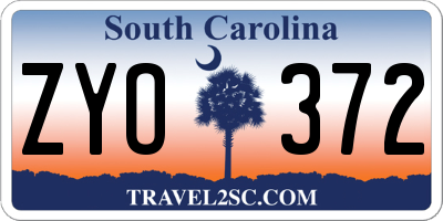 SC license plate ZYO372