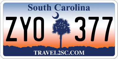 SC license plate ZYO377