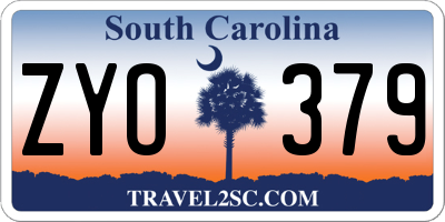SC license plate ZYO379