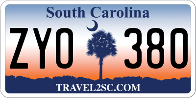 SC license plate ZYO380