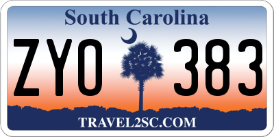SC license plate ZYO383