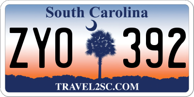 SC license plate ZYO392