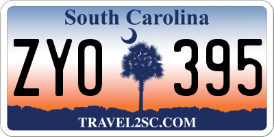 SC license plate ZYO395