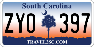 SC license plate ZYO397