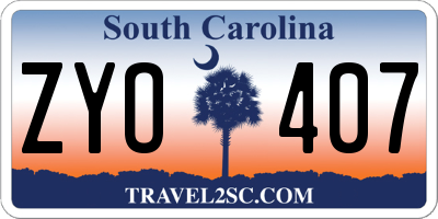 SC license plate ZYO407