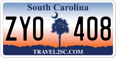 SC license plate ZYO408