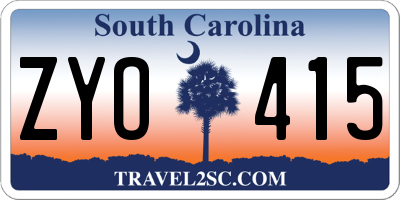 SC license plate ZYO415