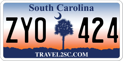 SC license plate ZYO424
