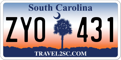 SC license plate ZYO431