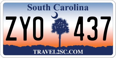 SC license plate ZYO437