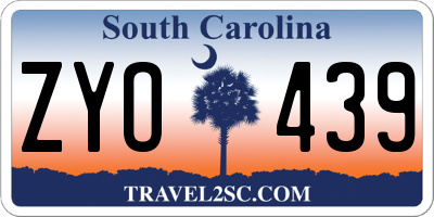 SC license plate ZYO439