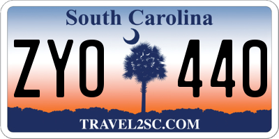 SC license plate ZYO440