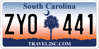 SC license plate ZYO441