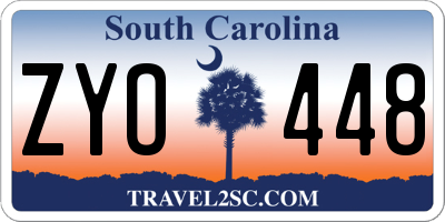 SC license plate ZYO448