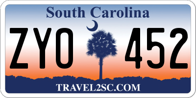 SC license plate ZYO452