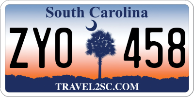 SC license plate ZYO458