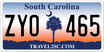 SC license plate ZYO465