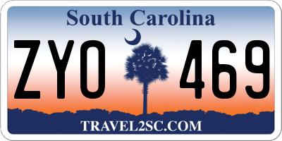 SC license plate ZYO469