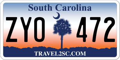 SC license plate ZYO472