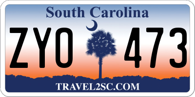 SC license plate ZYO473