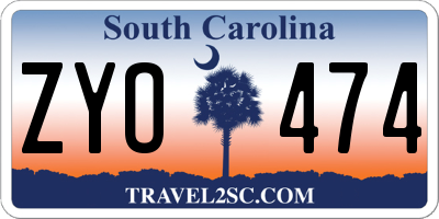 SC license plate ZYO474