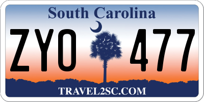 SC license plate ZYO477