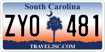 SC license plate ZYO481
