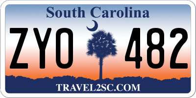 SC license plate ZYO482