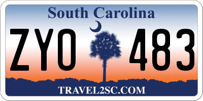 SC license plate ZYO483