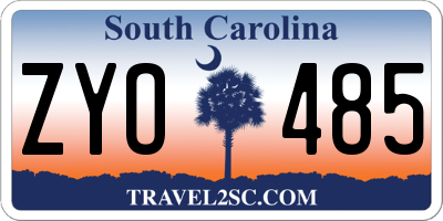 SC license plate ZYO485