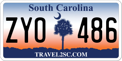 SC license plate ZYO486