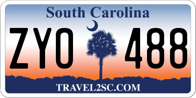 SC license plate ZYO488