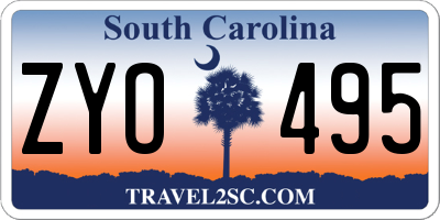 SC license plate ZYO495