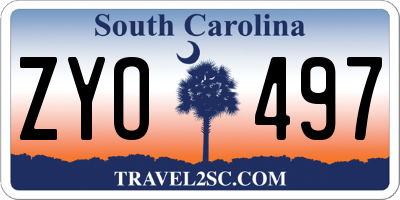 SC license plate ZYO497