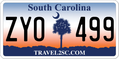 SC license plate ZYO499