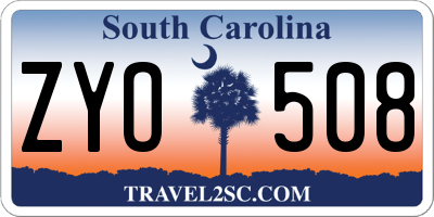 SC license plate ZYO508