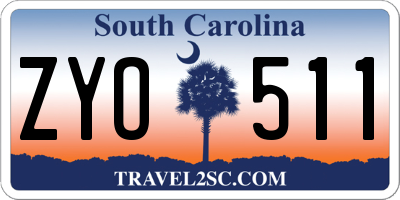 SC license plate ZYO511