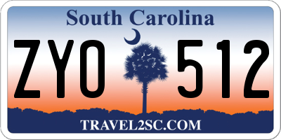 SC license plate ZYO512